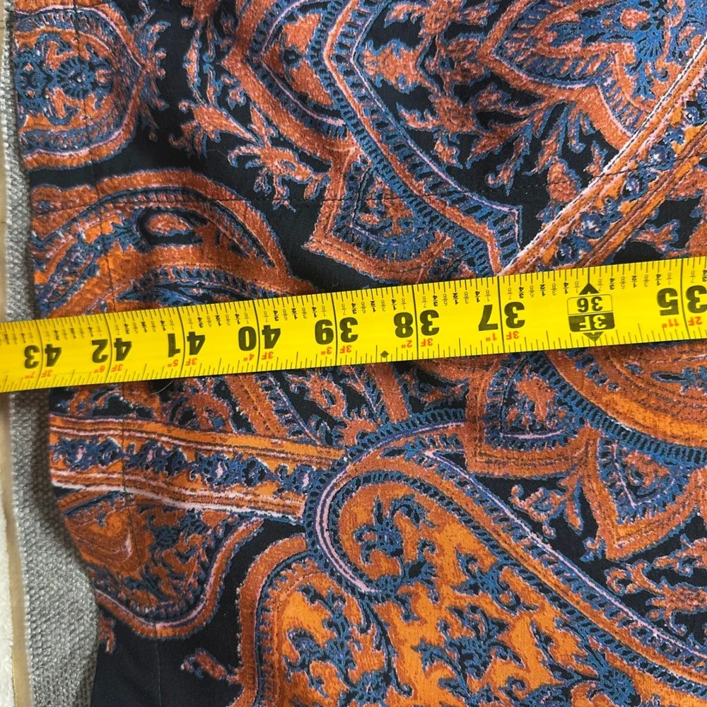 Free People Duster Cardigan Womens Medium Orange Paisley‎ Open Front